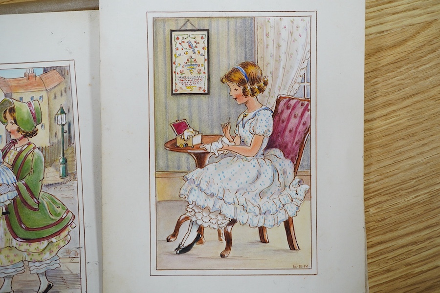 Elsie Naumann (20th. C), six original 1930’s watercolours for postcard designs, Humorous children, each monogrammed, largest 19.5 x 14cm. Condition - fair